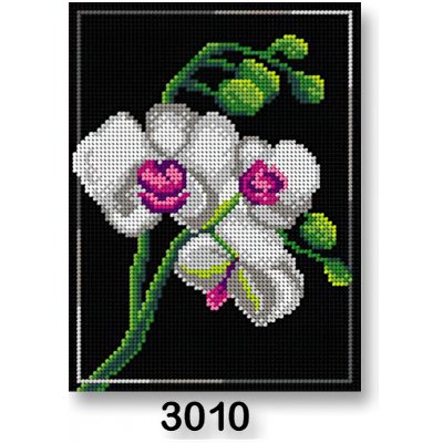 VTC Vyšívací předloha 70246 3010 orchidea bílo-černá 18x24cm – Hledejceny.cz