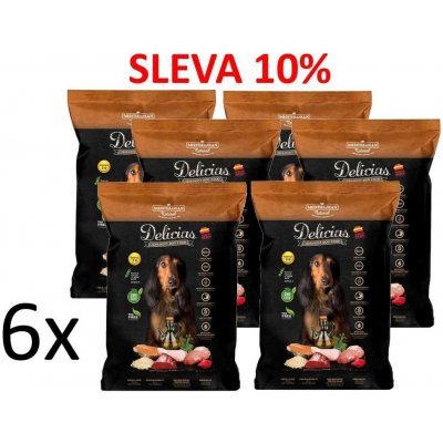 Delicias Adult dog Semi-Moist-Soft poloměkké 6 x 1,5 kg