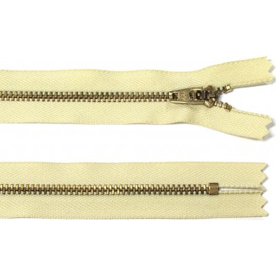 Kovový zip no.3 nerozepínací 16cm krémový (zlaté zoubky) YKK – Hledejceny.cz
