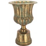 Váza francouzská AGED METAL, kov, zlatá/tyrkys patina, pr.46x71cm|Esschert Design – Hledejceny.cz