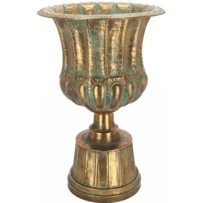Váza francouzská AGED METAL, kov, zlatá/tyrkys patina, pr.46x71cm|Esschert Design – Hledejceny.cz