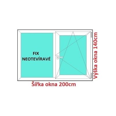 Soft Dvoukřídlé plastové okno 200x140 cm FIX+OS – Zboží Mobilmania