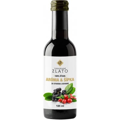 Tvrdošovské Zlato 100% Bio šťáva Aronie & Šipka 185 ml