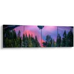 Obraz - Jezero Tahoe, Sierra Nevada, Kalifornie, USA, Čtyřdílný 160x40 cm – Hledejceny.cz