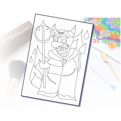 Radost v písku Šablona na pískování čertík A4 210 x 297 mm – Zboží Dáma