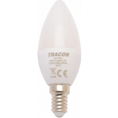 Tracon electric LED žárovka svíčka E14 7W teplá bílá