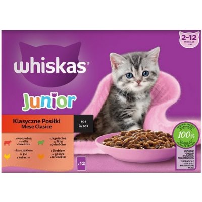 Whiskas Junior Klasické pokrmy ve šťávě 12 x 85 g – Zbozi.Blesk.cz
