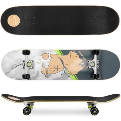 SPOKEY - SKALLE II Skateboard 78,7 x 20 cm, ABEC7, šedý
