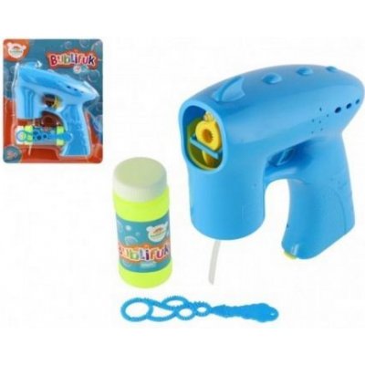Teddies Bublifuk pistole plast 13cm a náplň na baterie Modrá – Zboží Mobilmania
