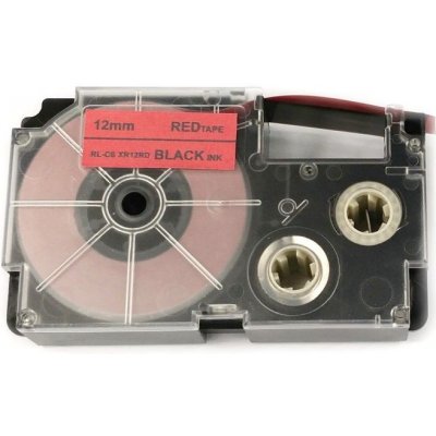 Páska pro popisovače CASIO XR-12RD Red / Black print 12mm - kompatibilní