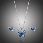 Éternelle souprava náhrdelníku a náušnic Swarovski Elements Montanari SET2050 Modrá – Zboží Mobilmania