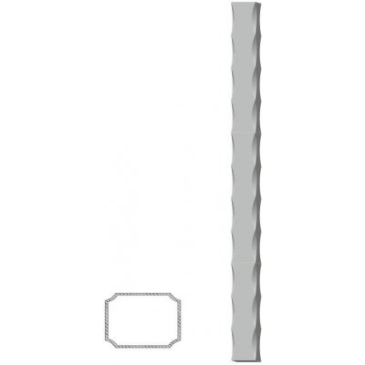 Uzavřený ocelový profil 50x40x2mm, zdobený po hranách Délka: 4m – Zboží Mobilmania