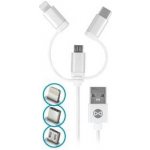 Forever T_01625 3v1, USB/Micro USB + Lightning + USB-C, 1m – Sleviste.cz