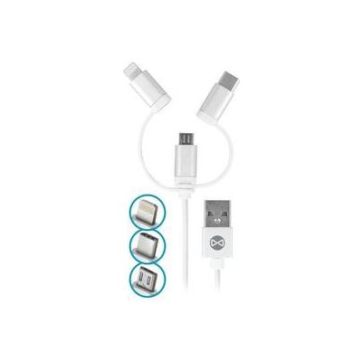 Forever T_01625 3v1, USB/Micro USB + Lightning + USB-C, 1m – Zbozi.Blesk.cz