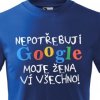 Pánské Tričko Tričko Nepotřebuji Google Modrá