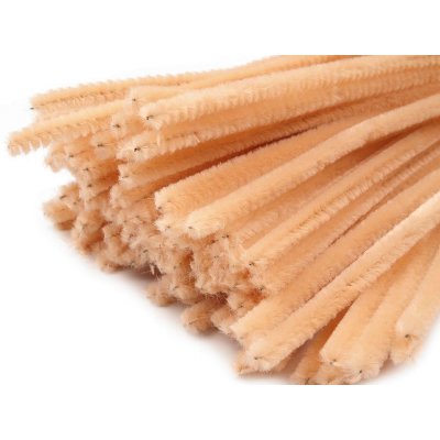 Chlupatý modelovací drát 160281/19, jednobarevná hnědá nejsvětlejší, průměr 6mm, délka 30cm, (1 balení, 20 kusů) – Zboží Dáma