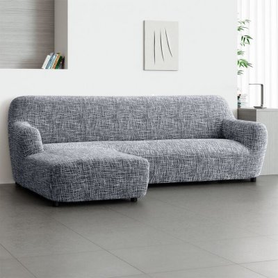 GA.I.CO bielastický potah na sedací soupravu s otomanem vlevo Grafiti Nový antracit 170 - 300 cm – Hledejceny.cz