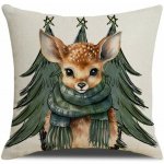 Textilomanie Vánoční FAWN WITH TREES krémový 45 x 45 cm – Hledejceny.cz