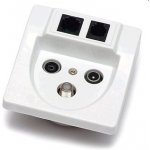 Zásuvka účastnická TV/R/SAT/RJ-45/RJ-11 - koncová – Hledejceny.cz