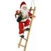 Vánoční dekorace Home Styling Collection Vánoční dekorace Santa Claus na žebříku s dárkem 69 cm