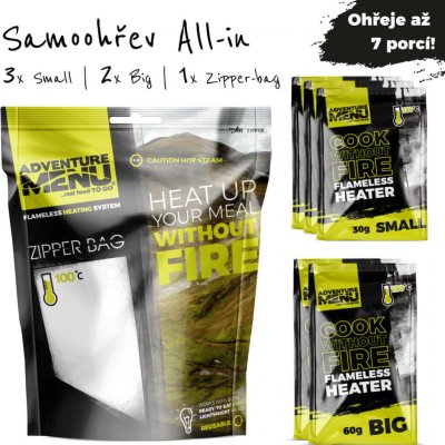 Adventure Menu Samoohřevný SET ALLinONE | 3x30g + 2x60g + Zipper bag – Hledejceny.cz