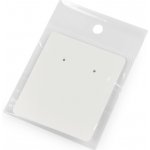 Papírová karta na náušnice se sáčkem s eurozávěsem 5x6 cm Varianta: 2 bílá, Balení: 200 sada – Sleviste.cz