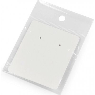 Papírová karta na náušnice se sáčkem s eurozávěsem 5x6 cm Varianta: 2 bílá, Balení: 200 sada – Sleviste.cz