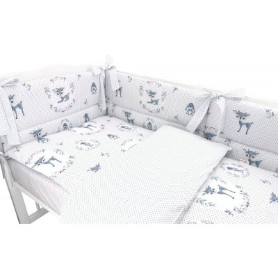 Baby Nellys 3-dílná sada Mantinel s povlečením Koloušek tečky tm. máta 135 x 100 cm – Zboží Dáma