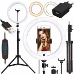 MG Selfie Ring Fill kruhové LED světlo 10'' stativ 1,8 m černé MG221584 – Zboží Živě