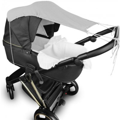 Baby Nellys Mušelínová stříška NATURE šedá – Sleviste.cz