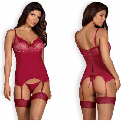 Obsessive Rosalyne corset, červená – Zboží Dáma