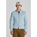 Gant Textured Cotton Full Zip Cardigan modrá – Zboží Mobilmania