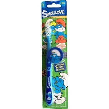 VitalCare The Smurfs zubní kartáček pro děti s cestovní krytkou soft