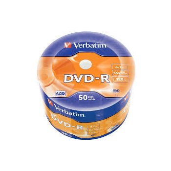 Verbatim DVD-R 4,7GB 16x WRAP Bulk, 50ks (43788)