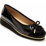 Blancheporte kožené lakované baleríny na klínku černé – Zboží Dáma