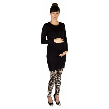 Rialto těhotenské a kojící teplákové šaty z modalu Ladora černé 0598