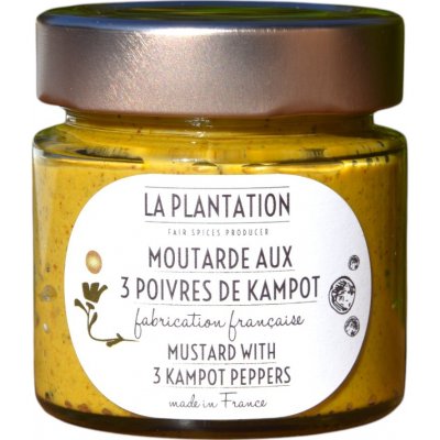La Plantation Francouzská hořčice s třemi Kampotskými pepři 120 g – Zboží Dáma