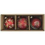 Chic Antique Vánoční baňka Cherry Ø 8 cm – set 3 ks, červená barva, sklo – Hledejceny.cz