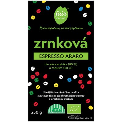Fairobchod Bio káva Espresso Araro zrnková 250 g – Hledejceny.cz