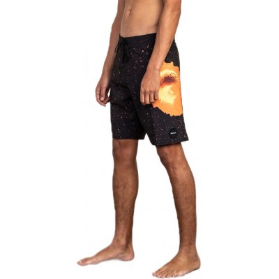 RVCA DAVIES TRUNK black /ORANGE koupací šortky