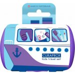 CURAPROX Kids travel set fialový 1x zubní kartáček, 2x mezizubní kartáček CPS, 1x zubní pasta meloun 6+ 10 ml, 1x nálepka – Zboží Mobilmania