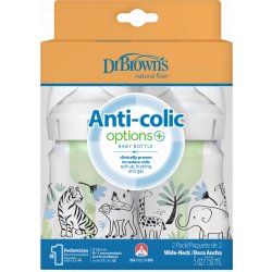 Dr. Brown´s láhev kojenecká Anti colic Wide Neck Džungle 150ml 2ks WB52014