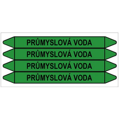 Značení potrubí, průmyslová voda,4 ks, 250 × 26 mm