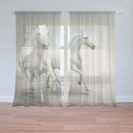 Sablio Záclony Dva bílí koně: 2ks 150x250cm – Hledejceny.cz
