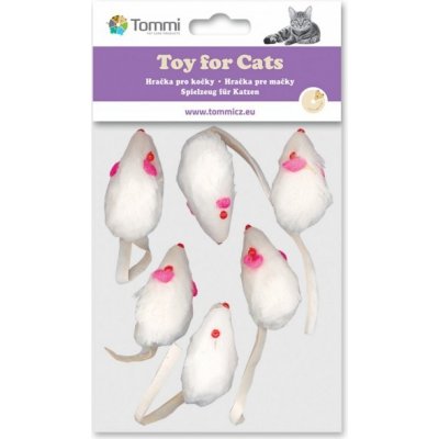 Tommi chrastící bílé myšky 6ks
