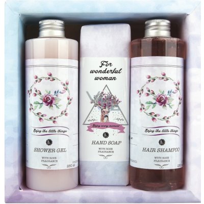 Bohemia Gifts & Cosmetics Boho Style & Gentleman Růže a Šípek Sprchový gel 250 ml + toaletní mýdlo 145 g + Šampon na vlasy 250 ml dárková sada – Zbozi.Blesk.cz