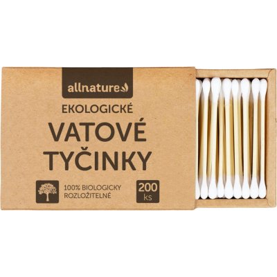 Allnature Ekologické vatové tyčinky 200 ks – Zboží Dáma