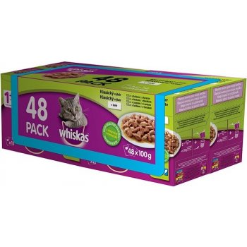 Whiskas mixovaný výběr v želé pro dospělé kočky 48 x 100 g