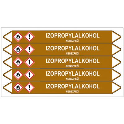 Značení potrubí, izopropylalkohol,5 ks, 150 × 12 mm