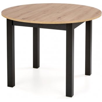 Nabytek Bogart Stůl rozkládaný kulatý 102 Neryt - Dub artisan / Černý